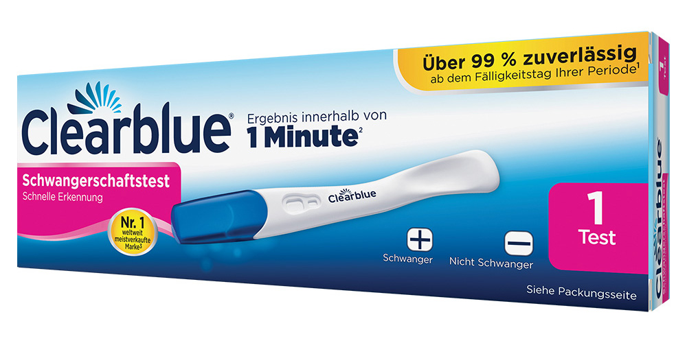 1 x Clearblue Schwangerschaftstest Digital 1 x Clearblue schnelle Erkennung 